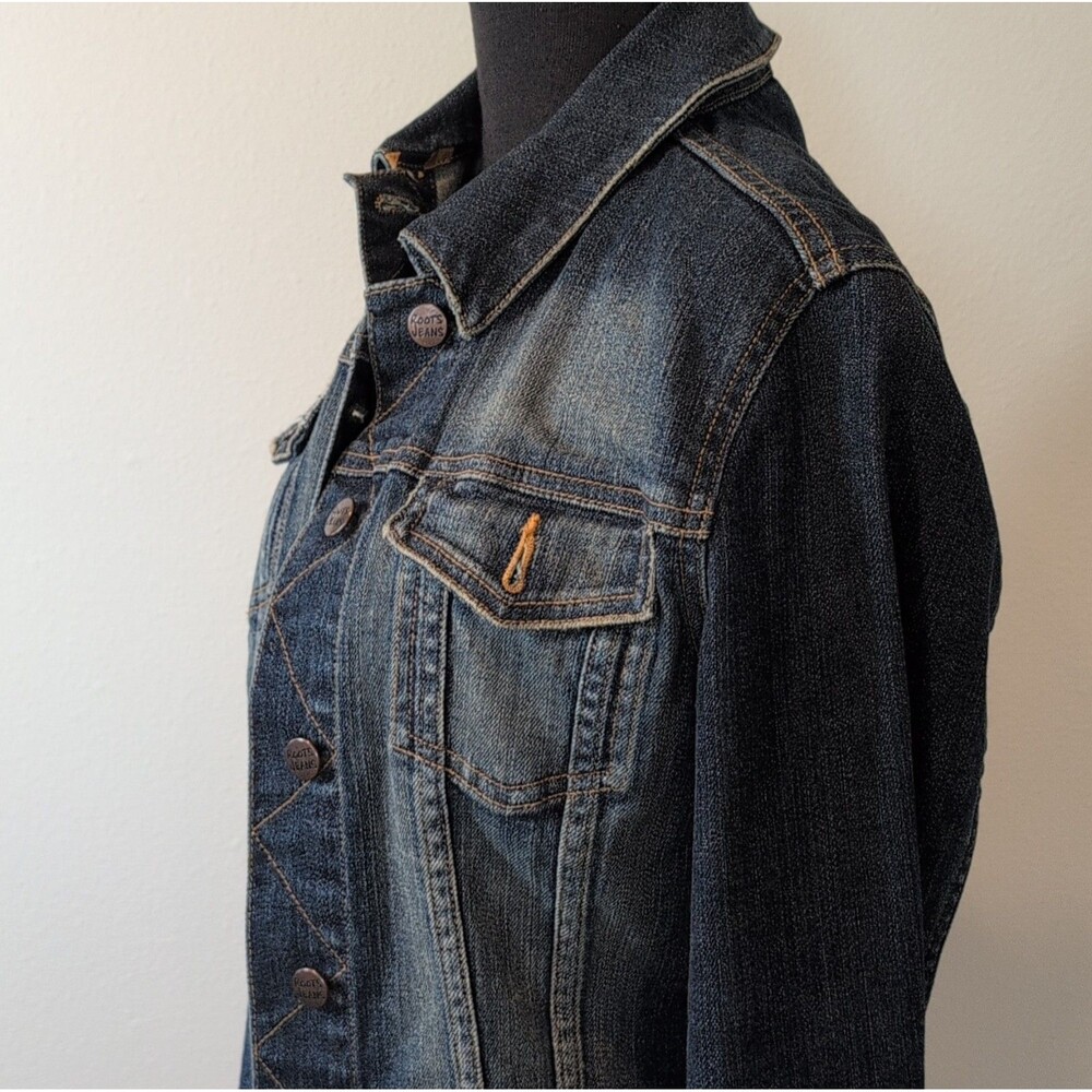Roots Jeans Women's Blue Cotton Denim Button Front Collared Jacket Size M - Picture 2 of 8